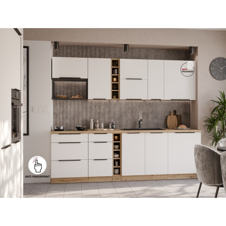 Szafka pod zlew 60 cm z szufladą na kosze AURO 60 ZL 1S BB WH/AR antyfinger
